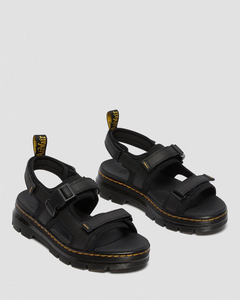 Dr Martens Forster Webbing Sandalen Met Riem Heren Zwart | NL 169MQZ